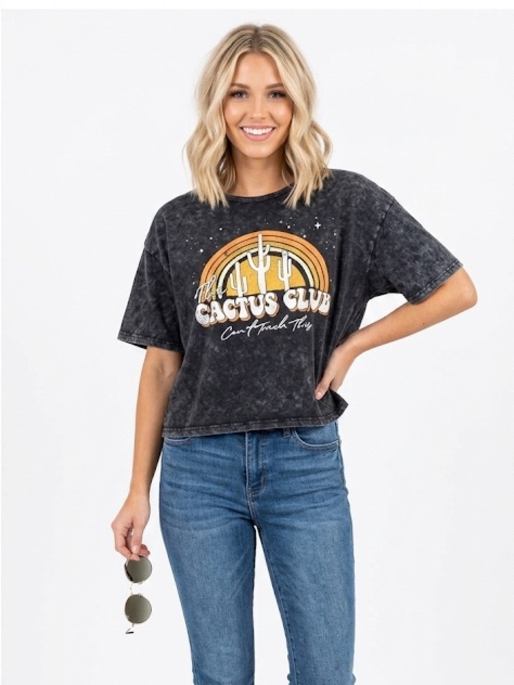 Caution to the wind graphic T-shirt the cactus club you can’t touch this medium
